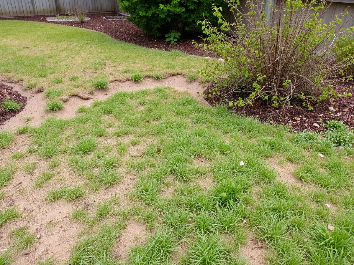 Eroding weedy backyard slope before landscaping