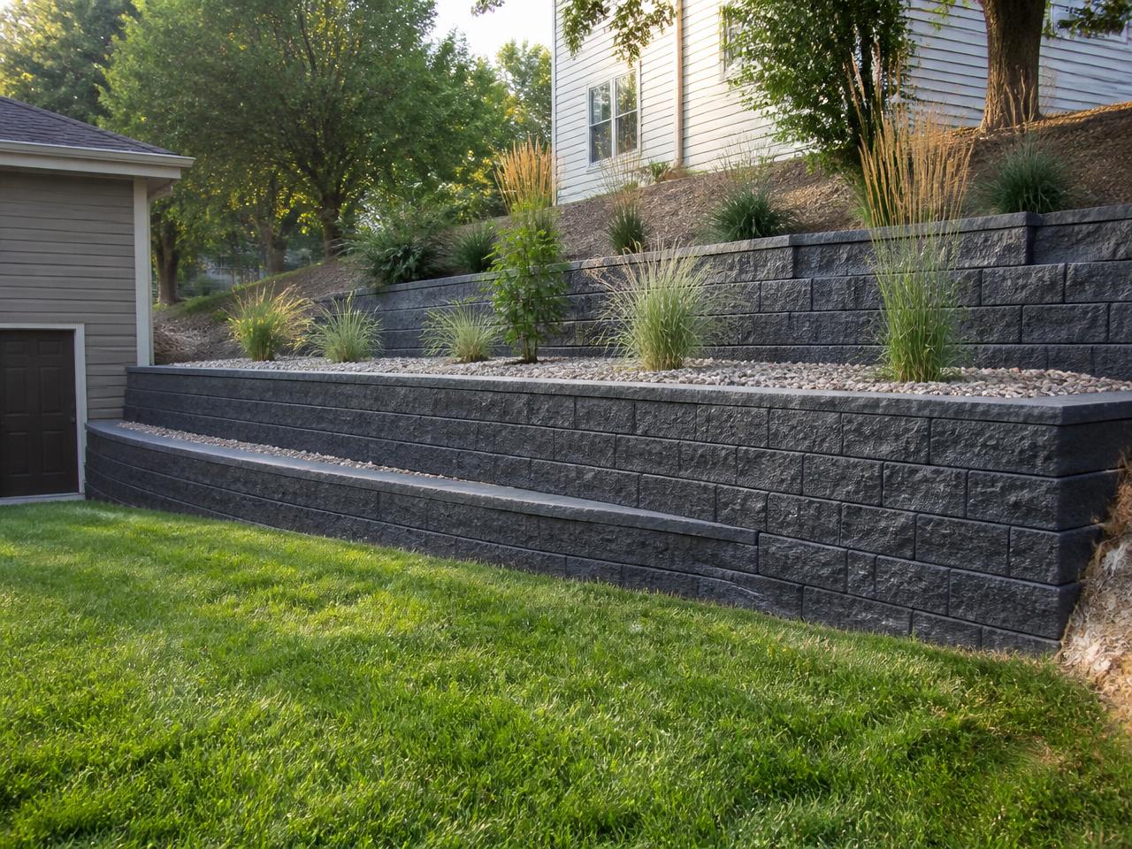 Retaining Walls & Grading project completed in Sioux Falls, SD