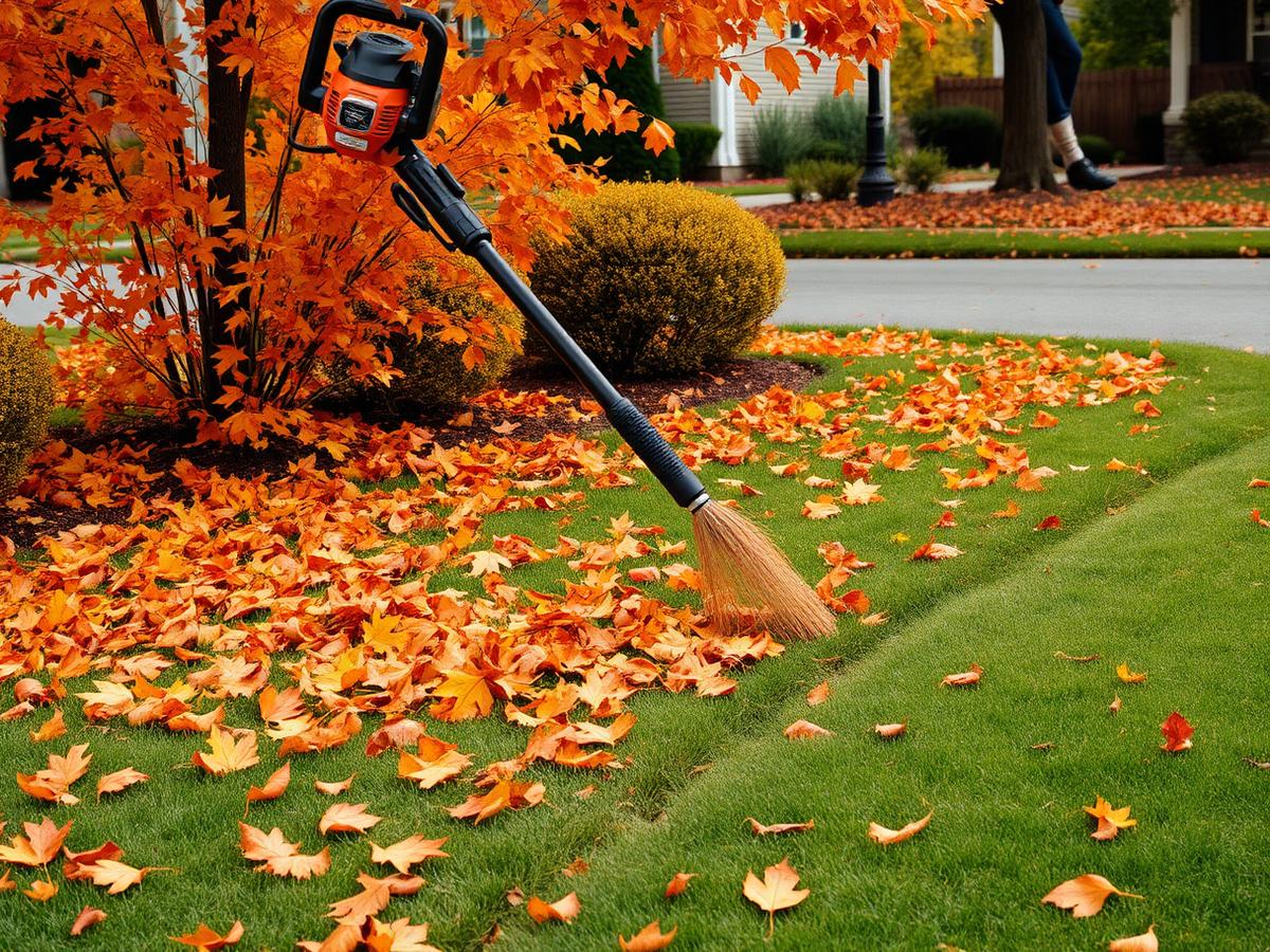 Fall cleanup lawn care service in Tea, SD with leaves cleared from the yard